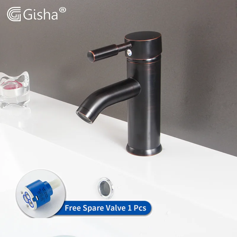 

Смеситель для раковины Gisha 1089, современный латунный кран для горячей и холодной воды, одна ручка, встраиваемый бортиком кран для раковины