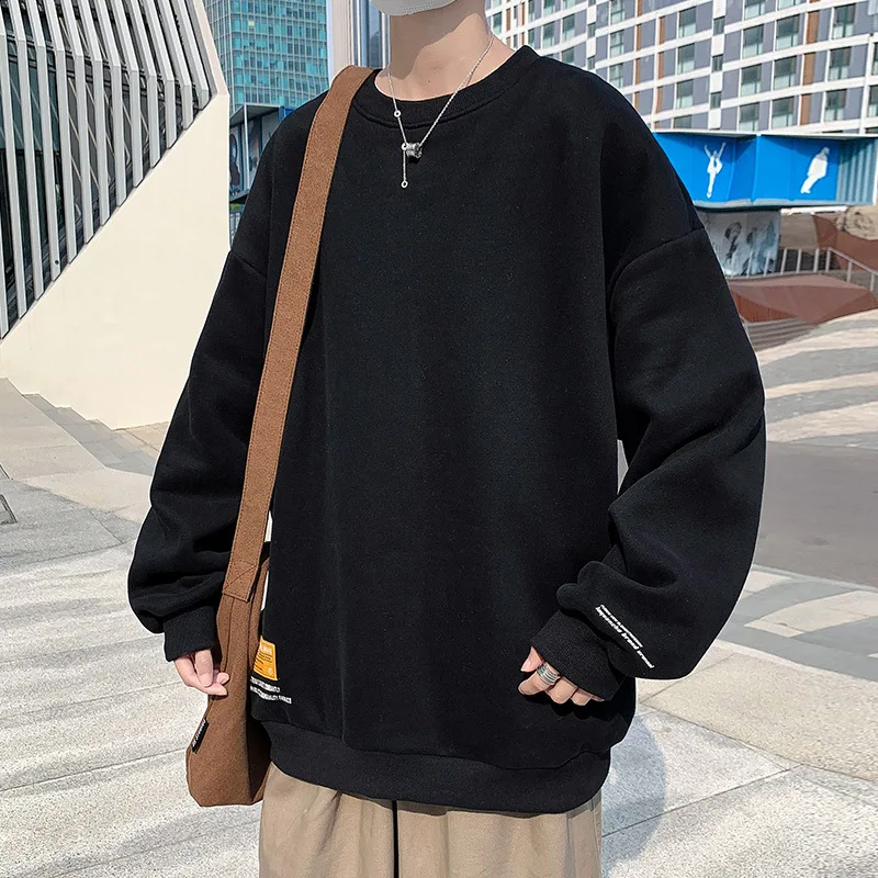 

Spring Men Casual Sweatshirts Harajuku Plain O Neck Men Comfortable Oversized Sweatshirt 2022 Korean Man Casual Loose Pullovers
