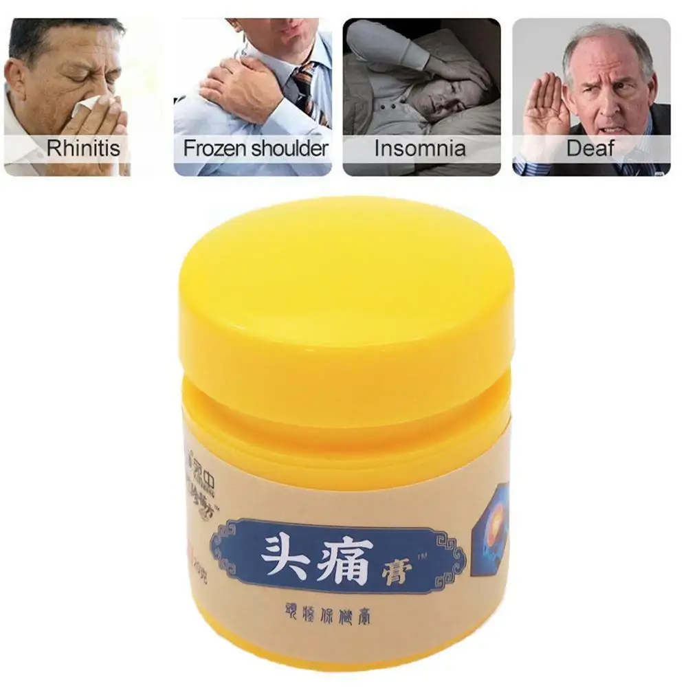 

20g Headache Pain Relief Cream Painkiller Treatment Herb Neuralgia Migraine Cream Anti-stress Massage Nerve Pain Ointment W4O4