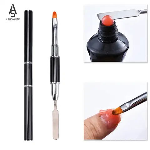 Кисть для рисования УФ-гель, металлическая ручка, акриловая кисть для рисования, профессиональные товары для дизайна ногтей, 1 шт.