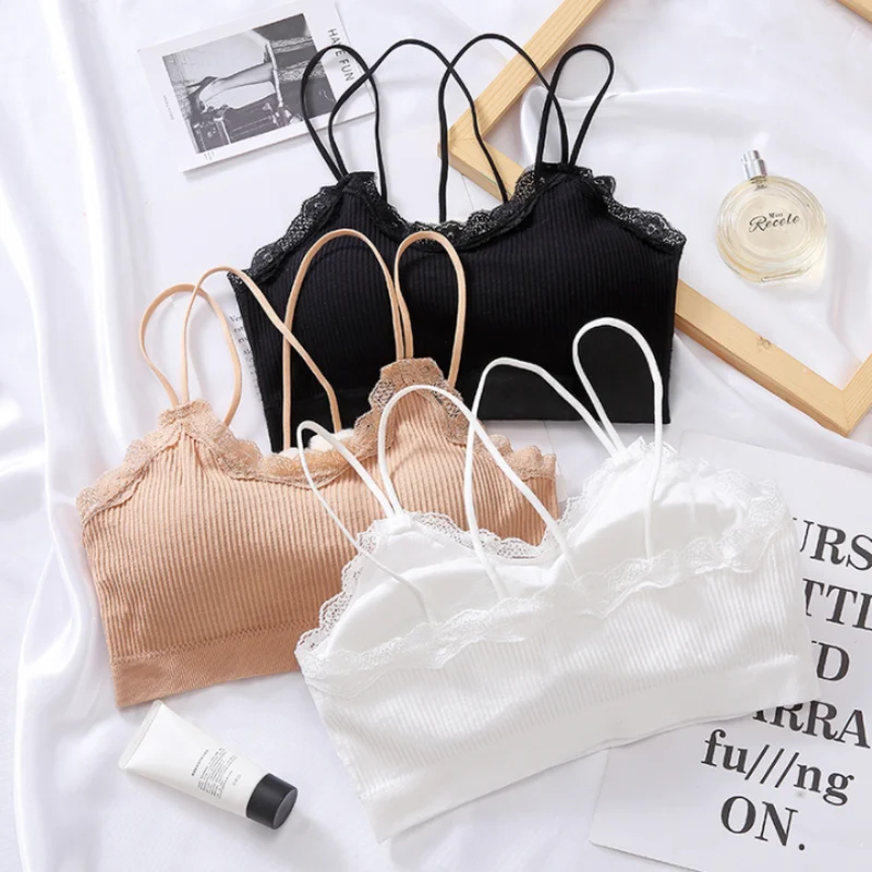 

New Sexy Seamless Lace Womens Active Bra beauty back U-type Tops Summer Lingerie Bra Camisole Girls Breathable Tube Top