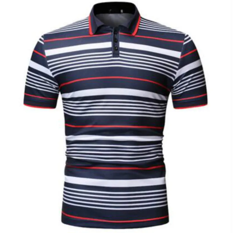 Красивая Мужская рубашка поло новая летняя мужская полосатая камуфляжная