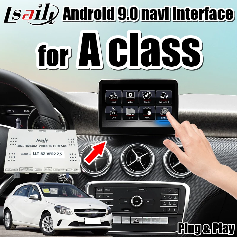 Видеоинтерфейс Lsailt CarPlay и Android для Mercedes Benz A class ntg5.0 5 4 с GPS навигацией Netflix YouTube GLA