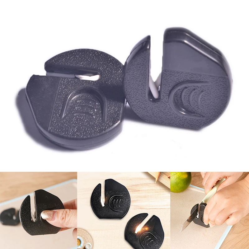 

Мини-точилка для ножей, 2 шт., портативная кухонная точилка для заточки, легко восстанавливает тусклость и остроту, портативная точилка круг...