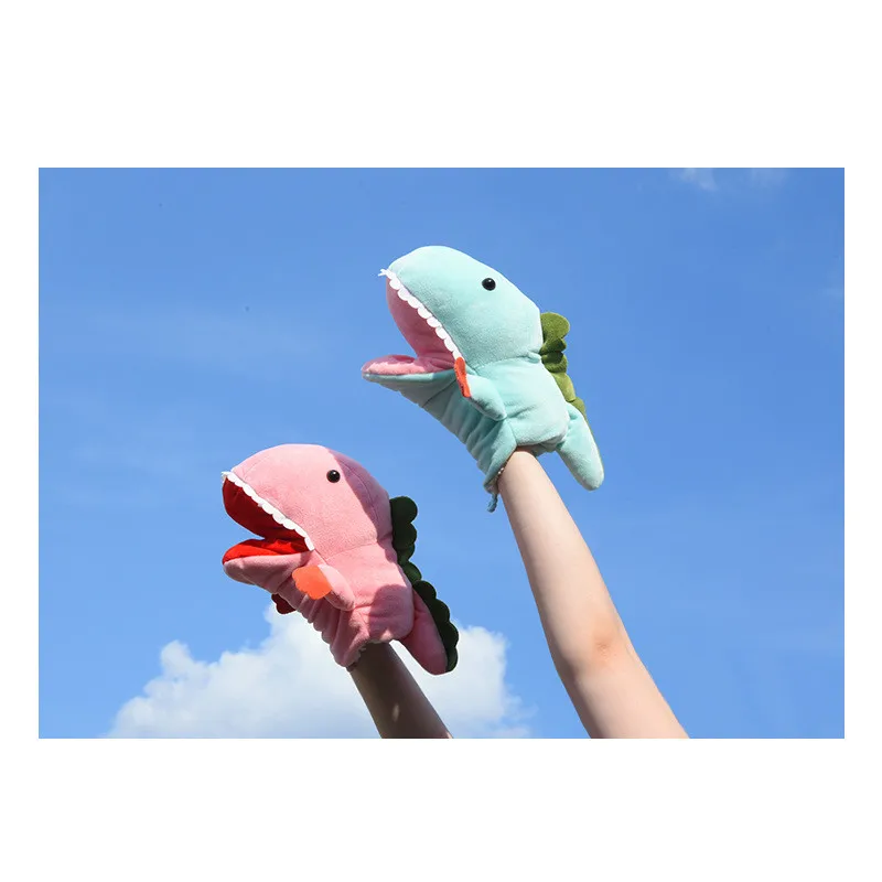 Dinosaur gloves female winter Japanese thick warm Korean cute ins students plus velvet cartoon cotton plush all fingers | Аксессуары для