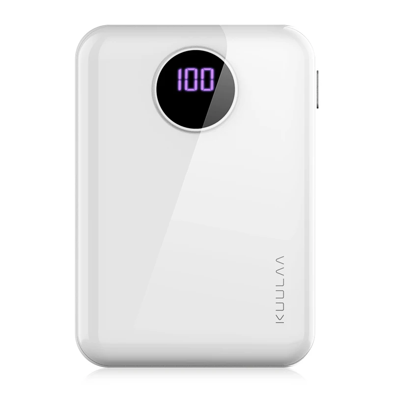 White KUULAA Внешний аккумулятор 10000 mAh Портативная быстрая зарядка Внешний аккумулятор 10000 Dual USB внешное мини-Зарядное устройство для Xiaomi Mi PoverBank - Цвет: White