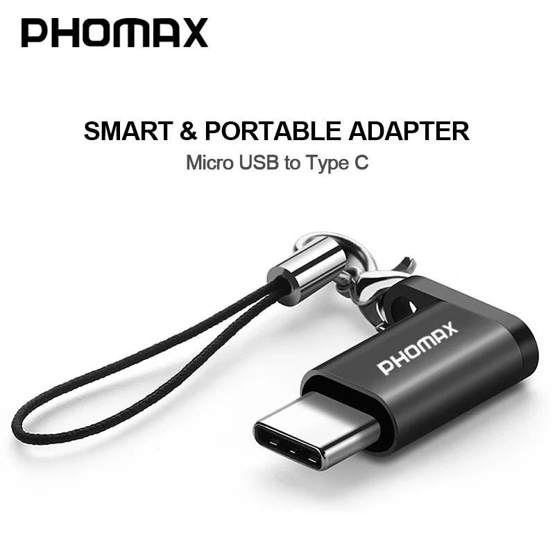 Переходник PHOMAX Micro USB в Type EC корпус из сплава разъем на C для Android Huawei Xiaomi с