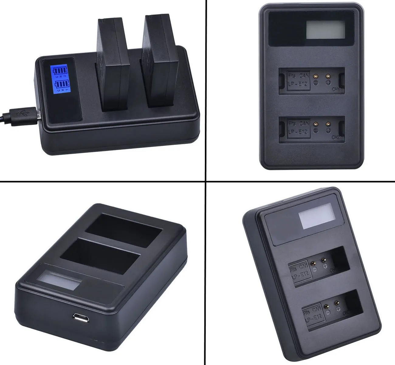 Аккумулятор (2 шт. в упаковке) + ЖК USB двойное зарядное устройство для Fujifilm X-H1 X-M1 X-T1