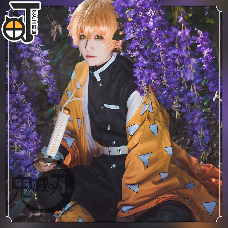 

Cosplay Costume Demon Slayer figure Agatsuma Zenitsu Kimono halloween costumes for women