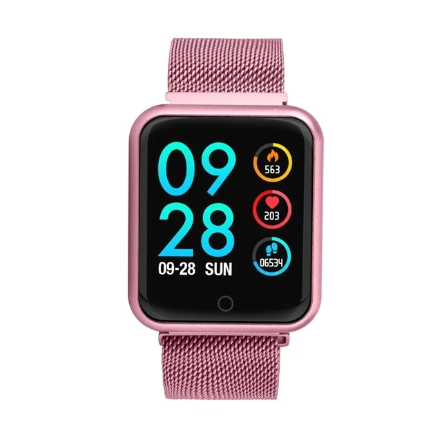 steel pink Спортивные IP68 Смарт-часы P68 фитнес-браслет трекер активности монитор сердечного ритма кровяное давление для ios Android, Apple iPhone 6 7 - Цвет: steel pink