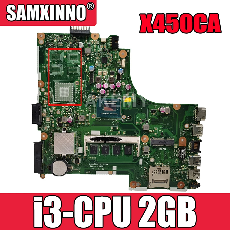 

Новинка! Материнская плата Akemy для Asus X450CC X450CA A450C X450C X452C x450VC K450C, материнская плата для ноутбука с процессором i3 2 Гб
