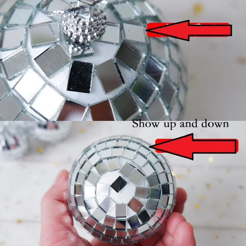 

Lighting Disco Dj Mirror Ball Glass Reflective Rotating Mirror Ball Wedding Christmas Tree Decoration Xmas Party Favor Supplie