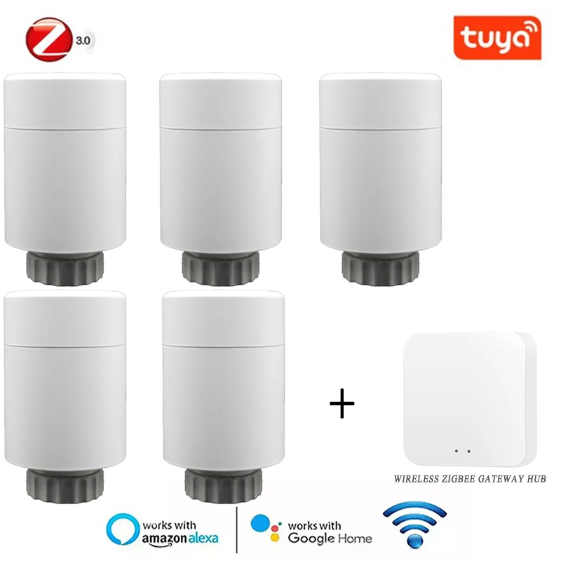 

Привод радиатора ZigBee программируемый, термостатический клапан радиатора с голосовым управлением, с помощью Alexa Tuya