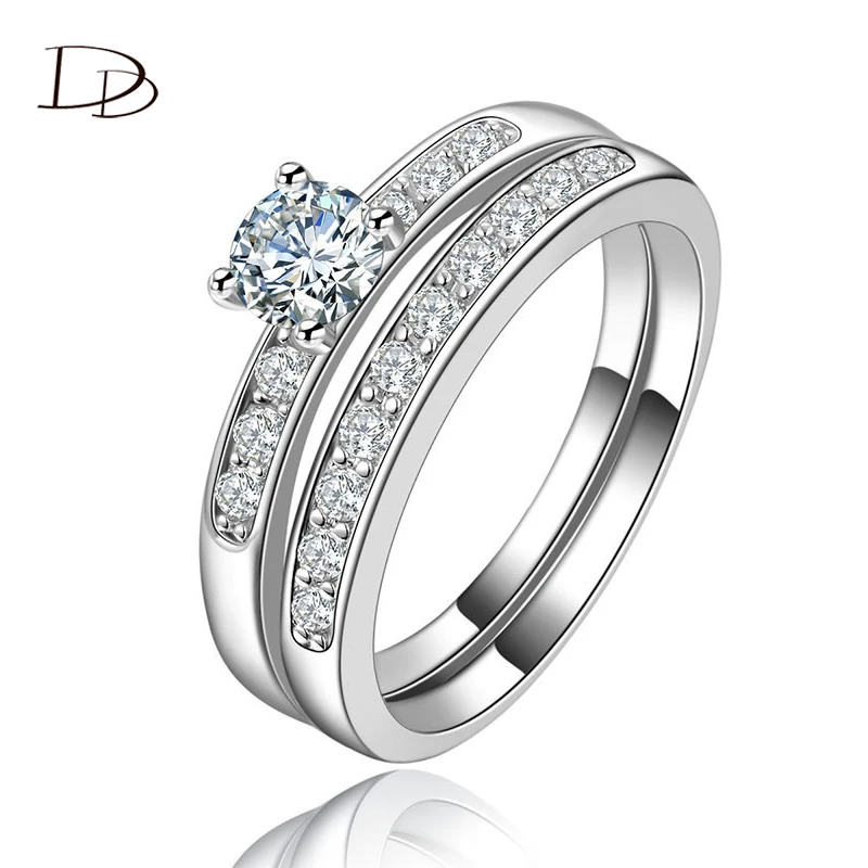 Женские серебряные кольца DODO модные обручальные с кубическим цирконием|ring set|rings