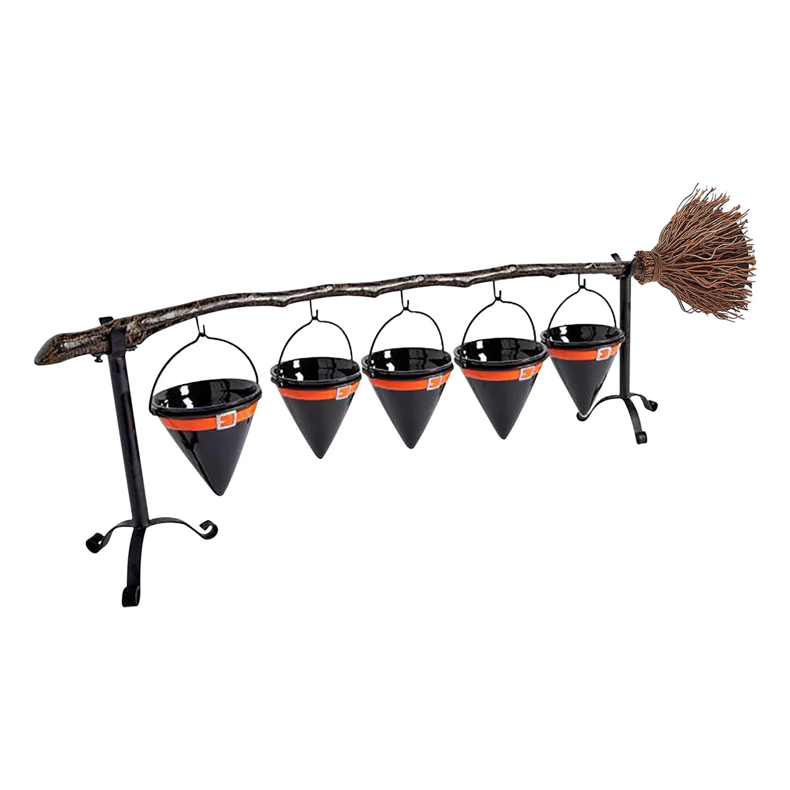 Broomstick Snack Bowl Stand Home Party Witch Hat Shelf Decor Halloween Creative Basket | Дом и сад
