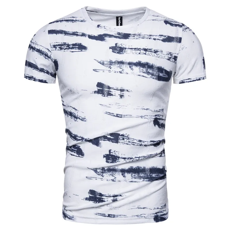 Летняя модная мужская футболка 2020 дышащая хлопковая с короткими рукавами