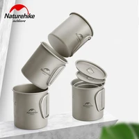 naturehike outdoor titanium cup mugs folding handel bowl ultralight tableware cookware for camping hiking travel picnic
