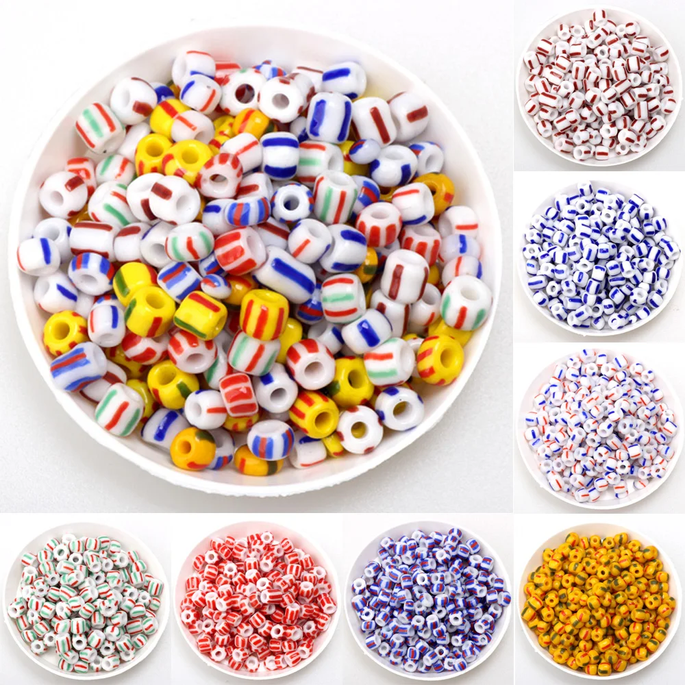 

OlingArt 5MM 130pcs/LOT New Porcelain Flower Multicolor Glass Seed Beads Charm Spacer DIY Embroidery/Necklace Jewelry Making