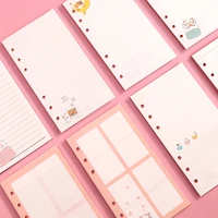 a5a6 cute cartoon loose leaf notebook refill spiral binder inner page diary weekly planner to do list line dot grid inside paper