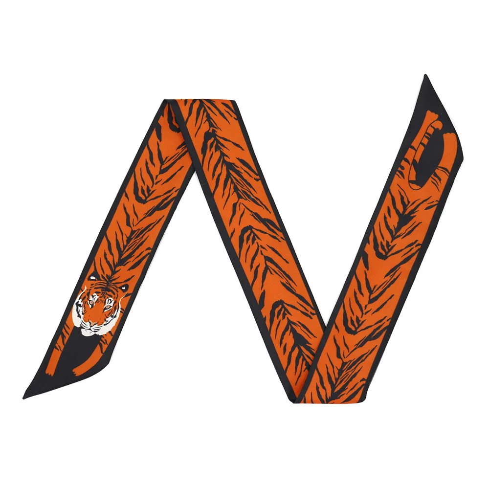 Женский шелковый шарф с принтом гепарда и тигра роскошный брендовый модные шарфы