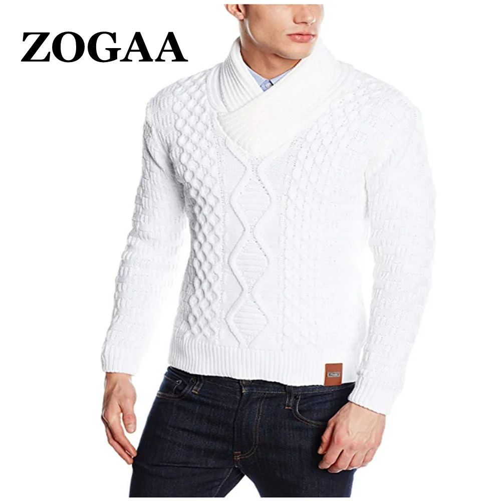 

ZOGAA 2021 Solid Color Thick Warm Turtleneck Mens Cardigan Sweater Long Sleeve O-Neck.Casual Pullover Men Clothing Men Sweaters