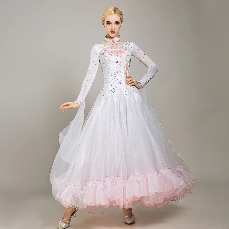 Платье для бальных танцев платье с бахромой Венского вальса светящиеся костюмы