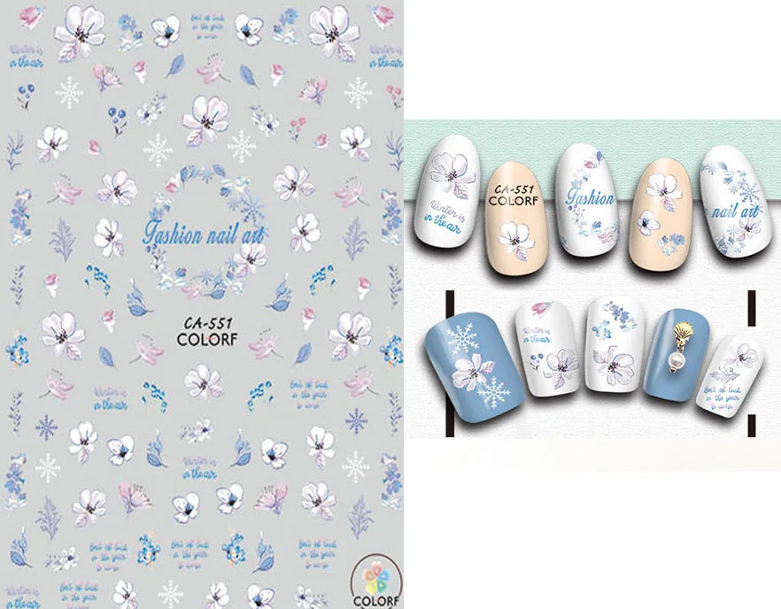 Элегантный цветочный Лак для ногтей задний клей деколь декорации наклейка