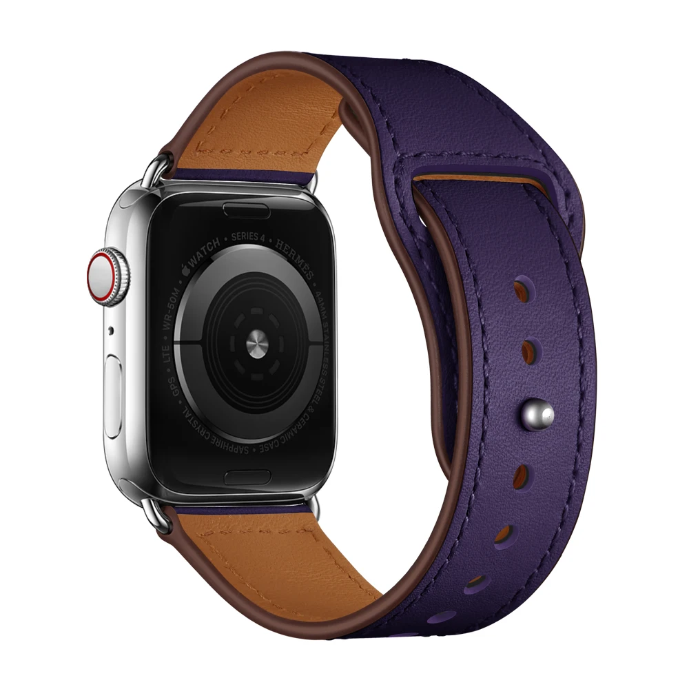 Ремешок из натуральной кожи для Apple Watch 42 мм 44 мм, аксессуары для часов VIOTOO, кожаный ремешок для часов iWatch, браслет