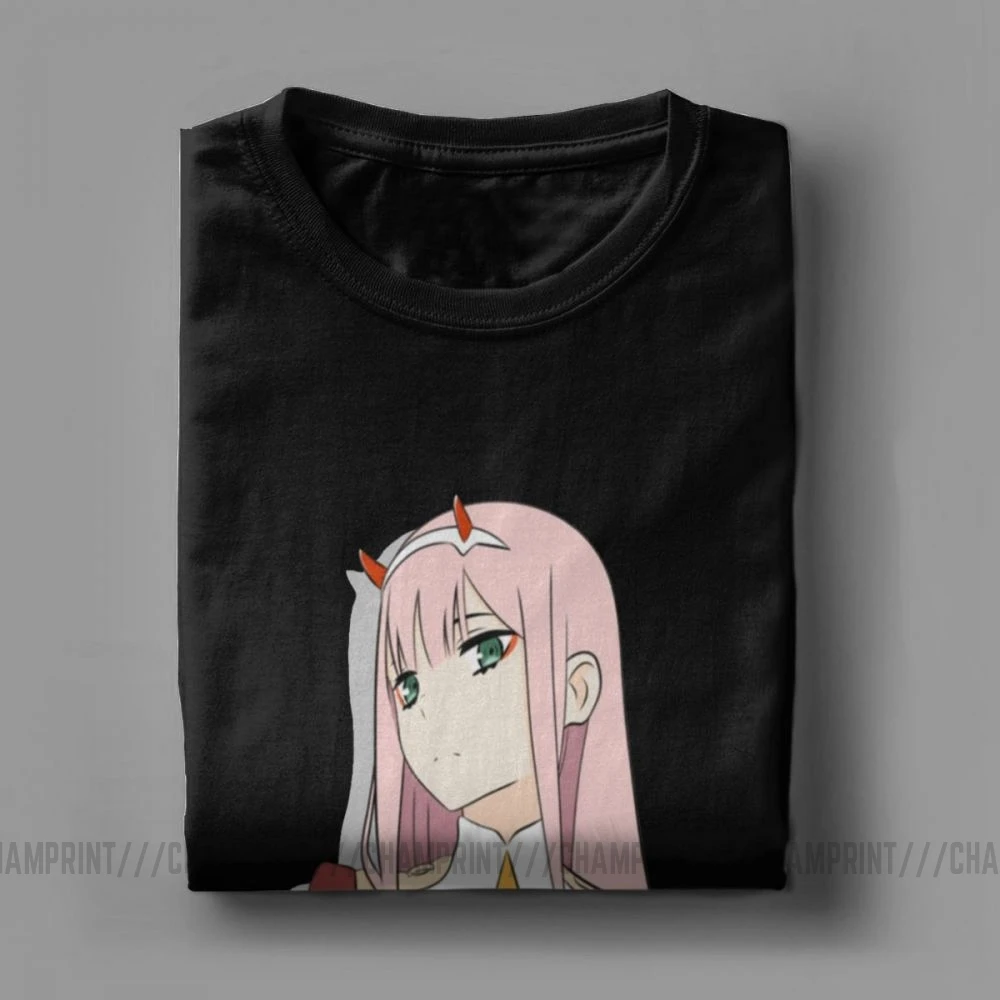 Darling In The Franxx 02, Мужская футболка, винтажные футболки, хлопок, с коротким рукавом, японская анимация, футболка, Новое поступление, топы