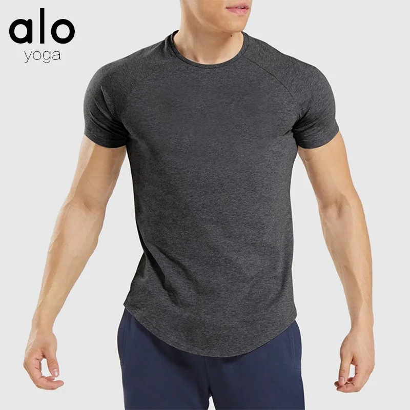

Yoga Summer Mens Sportswear Short Sleeves Running Fitness Quick Dry Top Ice Silk Stretch T-Shirt Yoga Suit
