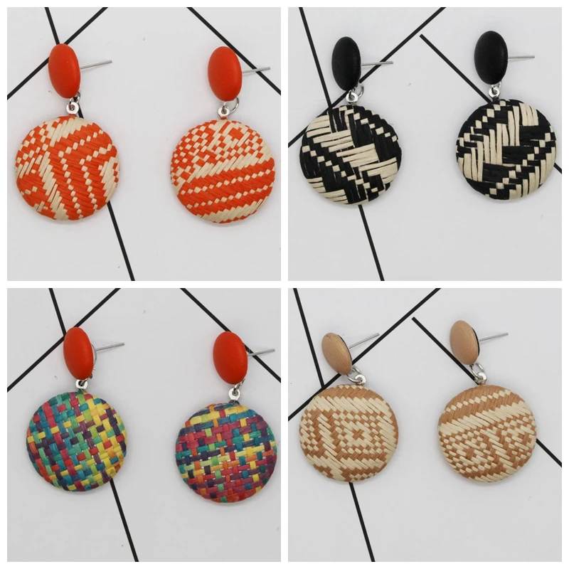 Горячая распродажа Женские пуговицы ручной работы серьги в богемном стиле