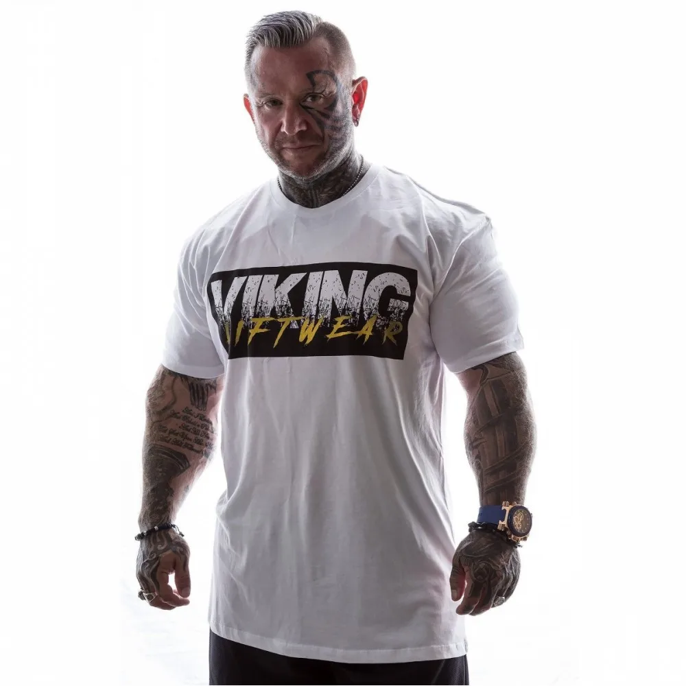 VIKING 3XL Экстра Размер Футболка брендовая мужская s мышечная футболка Бодибилдинг