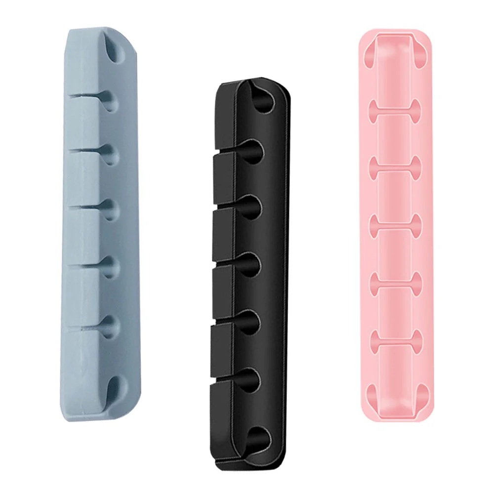 

3pcs Wire Cord Holders Wire Managers Tabletop Cord Keepers (Assorted Color)
