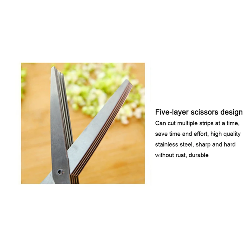 Многофункциональные кухонные ножницы из нержавеющей стали 5-слойные для