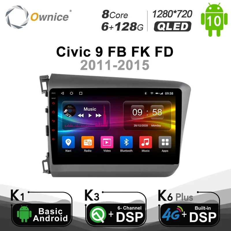 1280*720 Ownice Android 10 0 автомобильный радиоплеер GPS мультимедийный головной прибор для