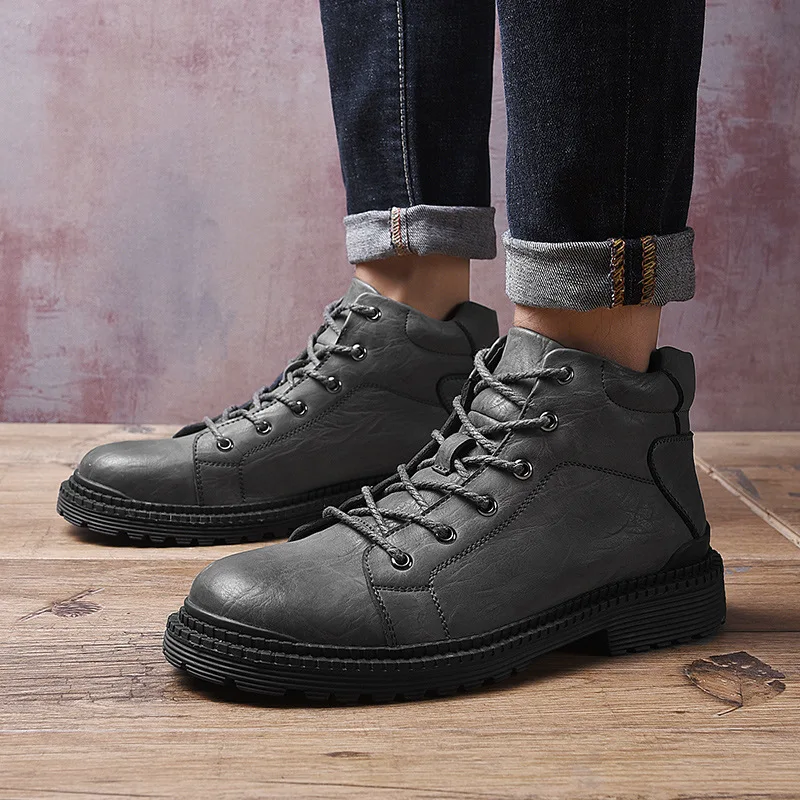 BACKCAMEL/Новинка 2018 года кожаные ботинки для мужчин высокое качество бархатная