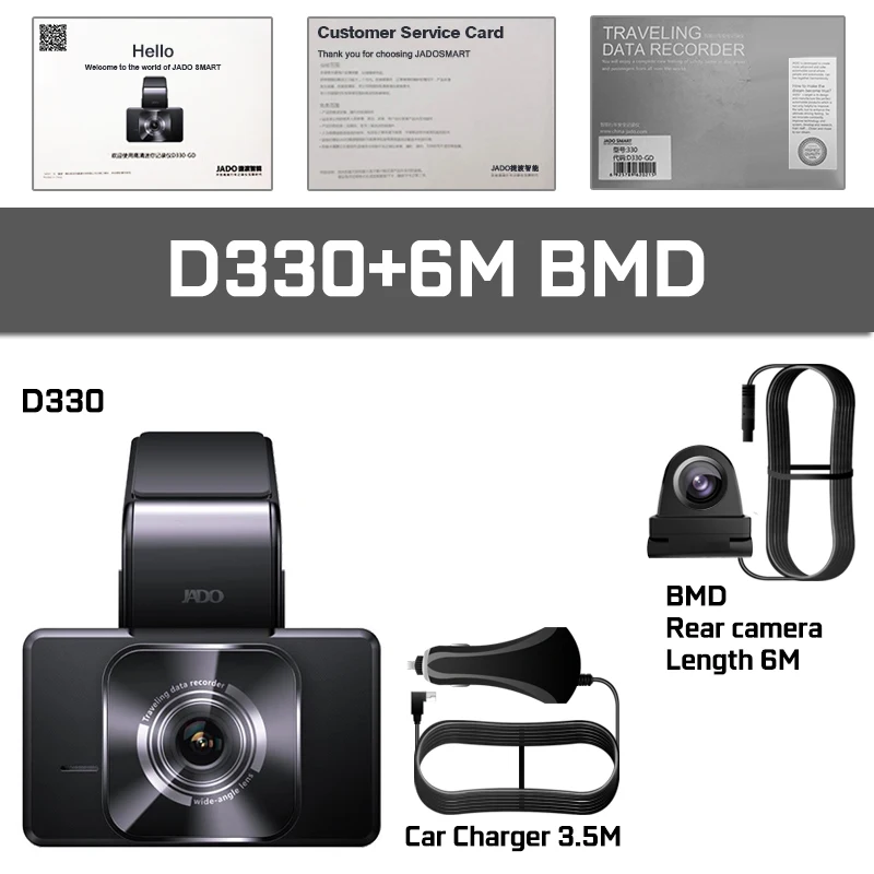 D330-6MBMD JADO D330 Автомобильный видеорегистратор Камера Wi-Fi скорость N gps с координатами 1080P HD ночного видения Dash Cam 24H монитор парковки Dashcam - Название цвета: D330-6MBMD