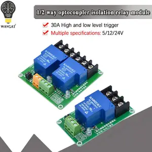 ONE TWO 1 2 channel relay module 30A with optocoupler isolation 5V 12V 24V supports high and low Tri in India