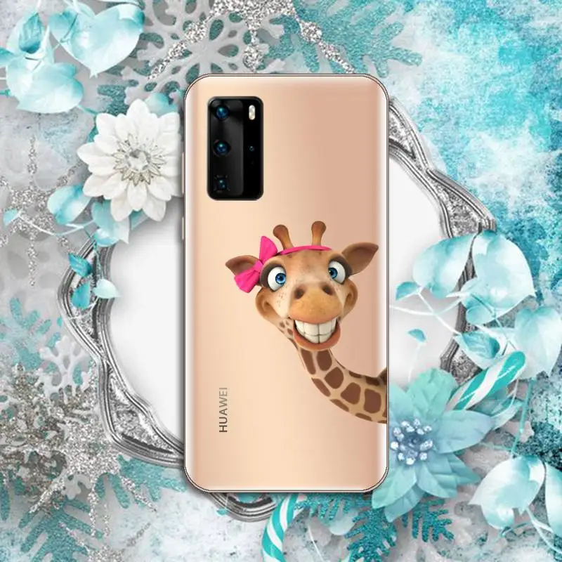 

Giraffe animal cute and funny Phone Case Transparent for Huawei P honor 8 10i 20 30 40 smart 2019