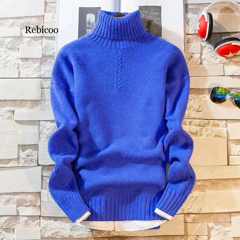 Cashmere Pullover Men New Fashion Turtleneck Thick Warm Sweater Autumn Winter Mens Sweaters Casual Men's Knitted | Мужская одежда