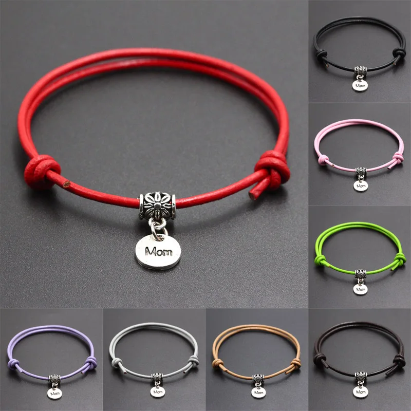 Модные подвески в виде собачьей лапы браслет на веревке с красной нитью Черный