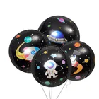 2 шт.лот 4D мяч астронавт с рисунками чёрных звёзд ночное НЛО космического пространства шарик из фольги в форме научной школы на день рождения и свадьбу бар реквизит для фотосессии с козырьком, декорированные