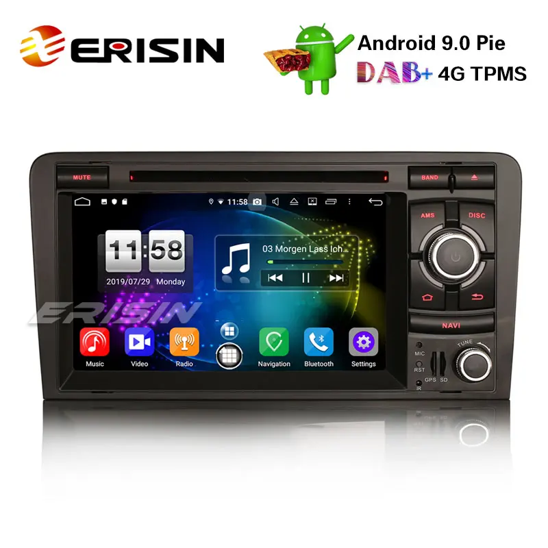 Erisin ES7737A 7 &quotAndroid 9 0 DAB + автомобильный DVD GPS TPMS DVR DVB-T/T2 SWC 4G Wifi для AUDI A3 S3 RS3 | Автомобили