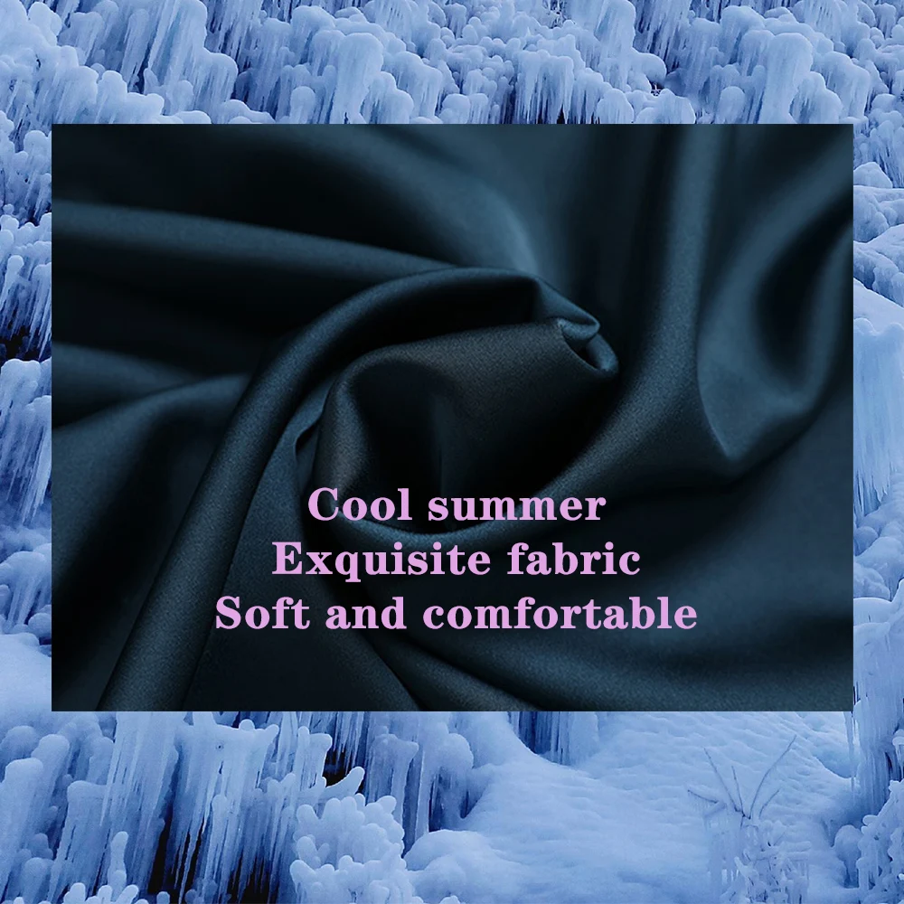 Men Summer Ice Silk Sleepwear Thin Breathable Pajama Sets Noble Solid Color Silk Pajamas Comfort Satin Pajama Male Casual Pijama