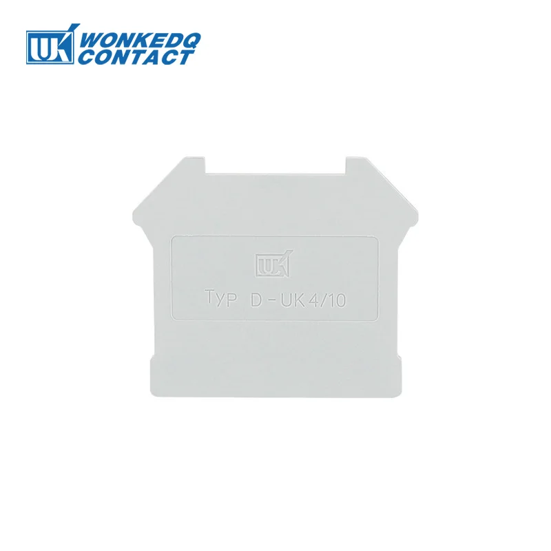 

1Pc D-UK4/10 End Cover For UK 3/5/6/10/25 UIK16 Wire Connector Din Rail Terminal Block D-UK 4/10 End Barrier Plate Separation