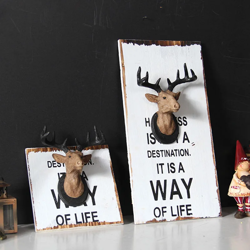 American Archaistic Deer Head Wall Picture Hanging Sculpture Model Resin Modern Art Bar Home Decoration Accessories Decor | Дом и сад