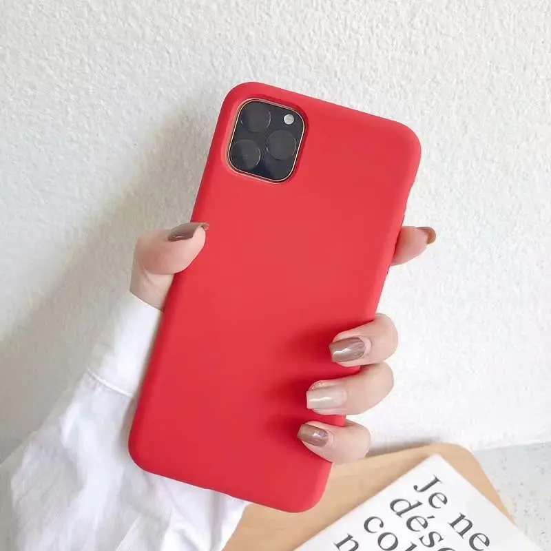 Carmine Sealed Liquid silicone Phone Case For iPhone 11, 11 Pro Phone Case For iPhone 11 PRO Max 6.5 inch Phone Back Coque Cover Case - Цвет: Carmine