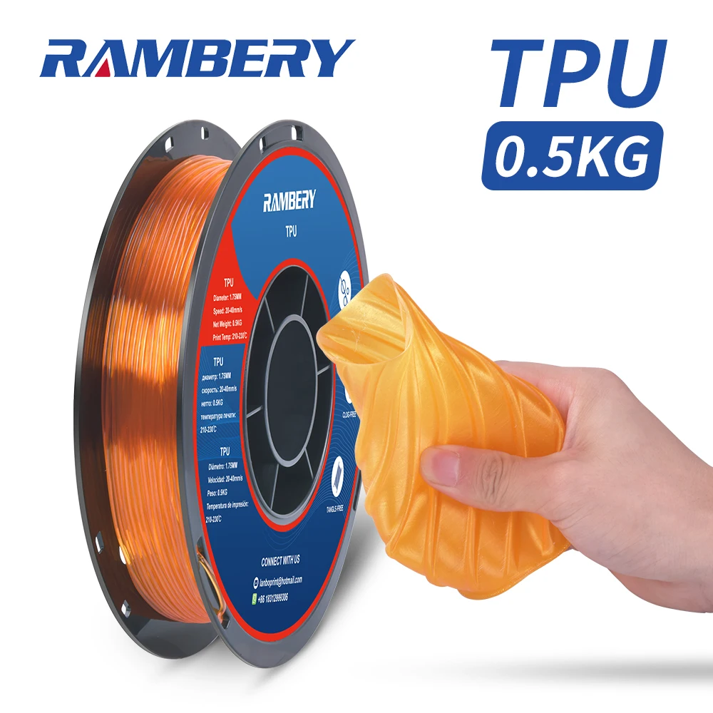 

TPU 3D Printer Filament Flexible White Filament 1.75mm 0.5kg (1.1LB) 3D Printing Material Plastic Shore 95A