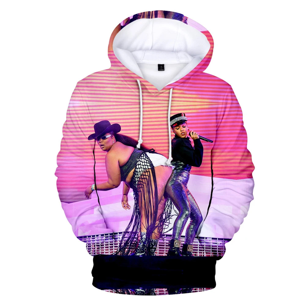 

Autumn fashion women's casual hoodie pop singer 3D printing LIZZO women's 3D hooded sweatshirt street loose pullover hip hop top
