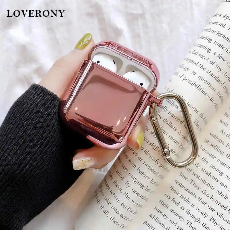 LOVERONY гальванические Bluetooth наушники чехол для AirPods 2 1 Earpods Защитная крышка яркий цвет гарнитура Apple Air pods чехол